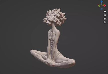Valerie Hadida Sculpture - Curly girl
