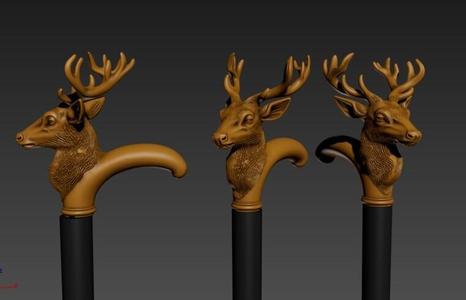 deer Head Gentleman Knob Walking Cane