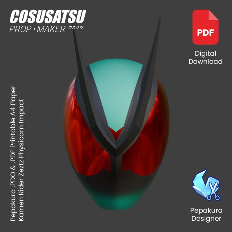 DIY Kamen Rider Zeztz Physicam Impact Helmet Cosplay EVA Foam Template