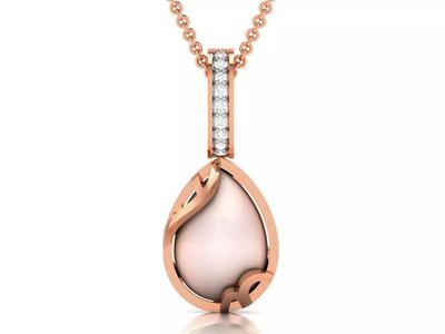Women pearl pendant 3dm render detail