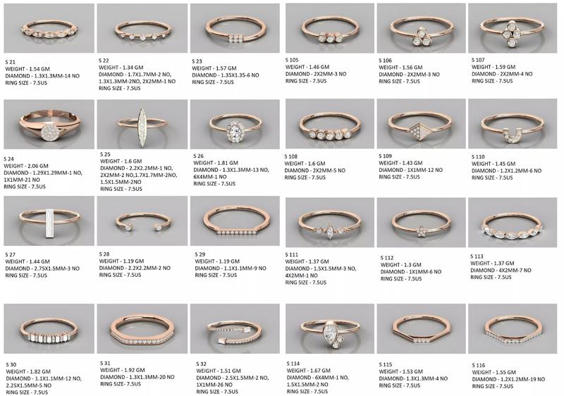 400  Minimalist Light Weigt Diamond rings collection