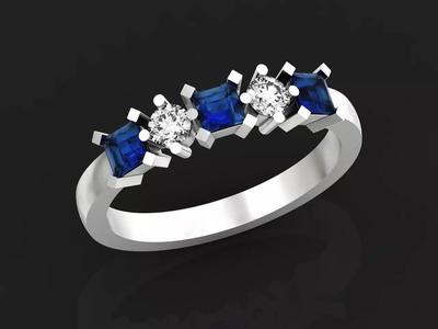 Square stone  Ring  1158