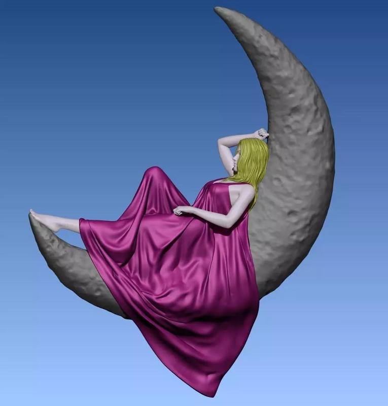 Lying Sleep Moon Night Girl moonlight