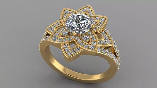 AG 1900  Vintage Inspired Petals Floral RING