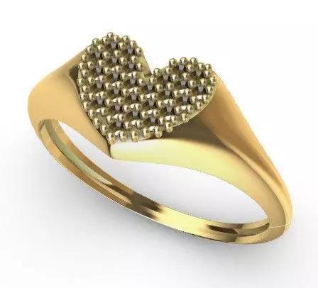 Anel Coracao Cravejado