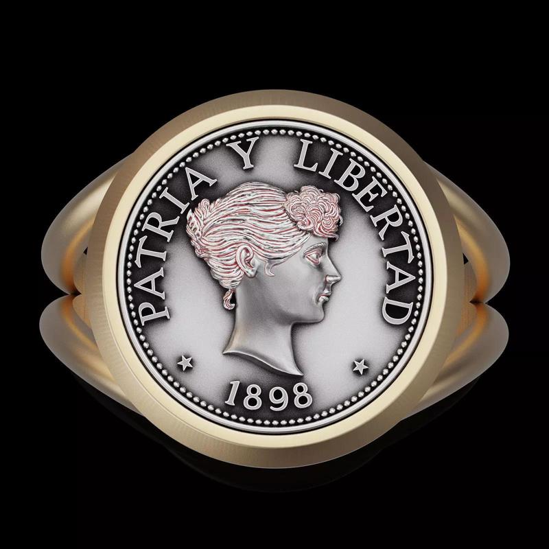 Anniversary of Souvenir Peso Coin Ring printable jewelry