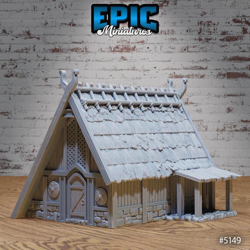 Viking House Small ‧ DnD Miniature ‧ Tabletop Miniatures ‧ Gaming Monster ‧ 3D Model ‧ RPG ‧ DnDminis ‧ STL FILE