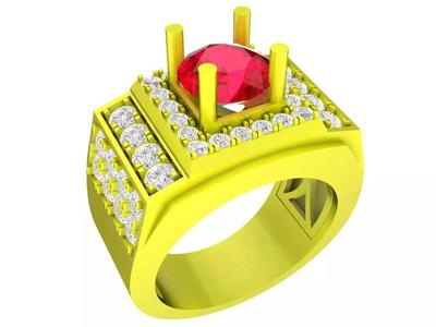 7302 Korean Style Diamond Men Ring
