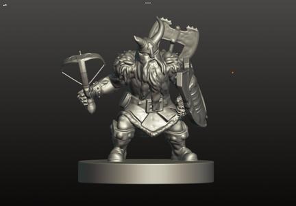 Bruneaxe the Fighter – Fantasy Warrior Miniature (STL + OBJ for FDM & Resin 3D Printing)