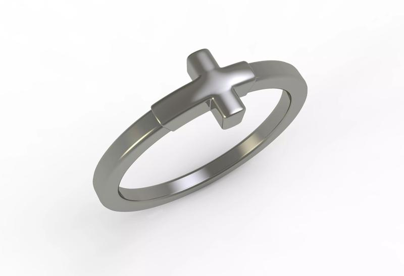 Antique Plain Cross Ring