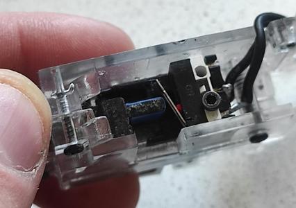 Airsoft P90 trigger microswitch insert with mechanical cut-off