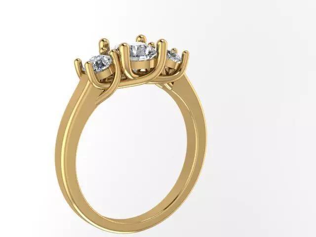 ring 3 stone diamond