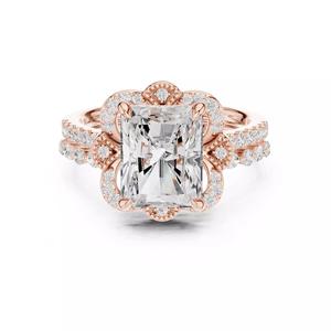 Radiant Cut Diamond Marquise Wedding Ring Set 3DM STL Video