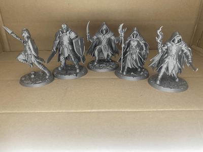 The Veilbound Five – 80mm Human Fantasy Miniature Bundle for Painting & Display