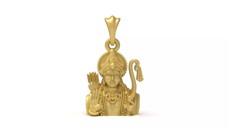 Rama Pendant 3D-Print-Model No1 -Jewelry Murti-