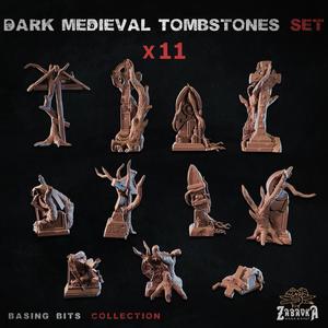 Dark Medieval Tombstones - Basing Bits