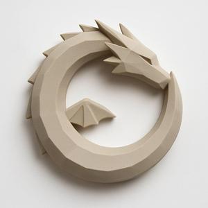 Minimalist spiral dragon sculpture