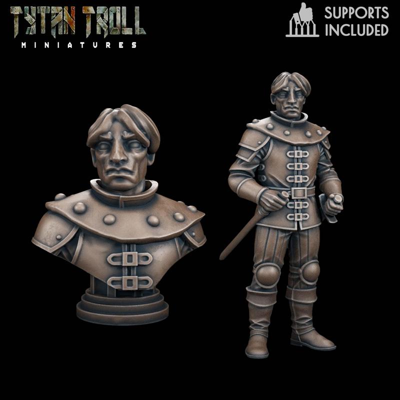 Curse of Strahd - Armen Tahlaad Mini Bust Combo [Pre-Supported]