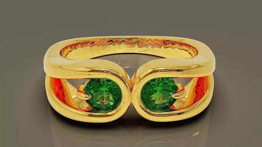 Prong and channel set round shape diamond symmetrical ring