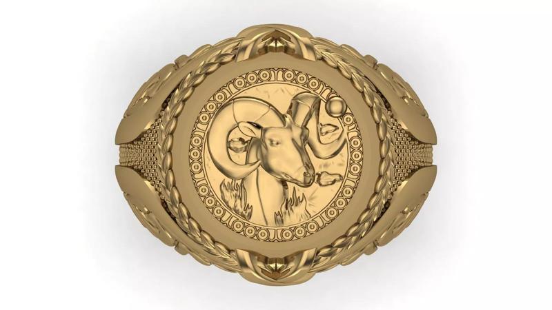 Aries Zodiac sign ring