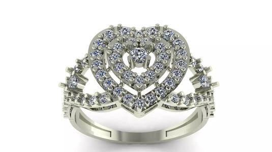 Proposal Heart Diamond Ring 3d Printable Model