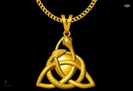 triangle snake charm 20mm