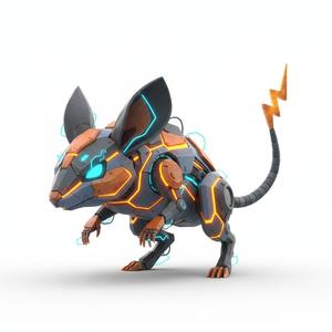 Energetic Rodent Figure - Vibrant Urban Aesthetic 3D Print Collectible