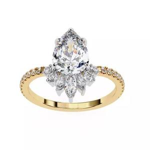 Printable 3D jewelry model of Solitaire Lady Ring with Diamond
