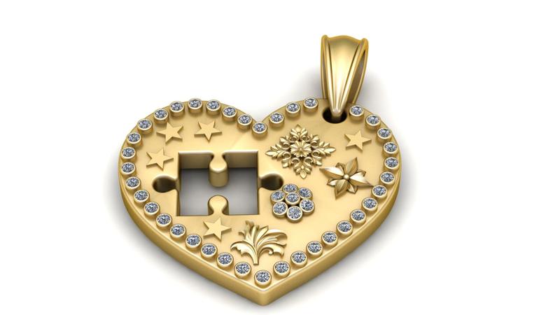 HEART PENDANT 3D PRINTABLE MODEL