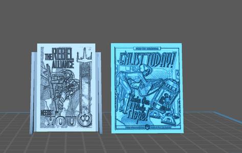 STAR WARS REBEL PROPAGANDA SIGNS FOR LEGION SET OF 2  LITHOPHANES