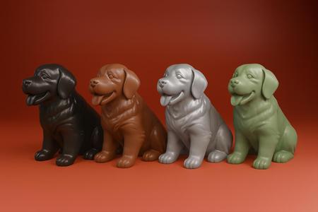 Golden Retriever Dog 3D Model STL - Sitting Pose