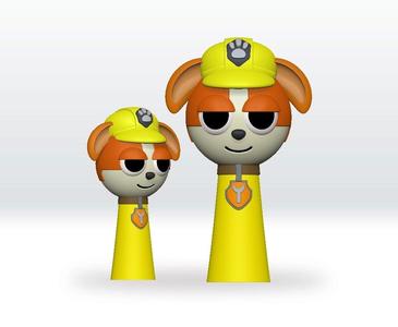 Sprunki Paw Patrol Rubble STL file 3D Model Character Fanart