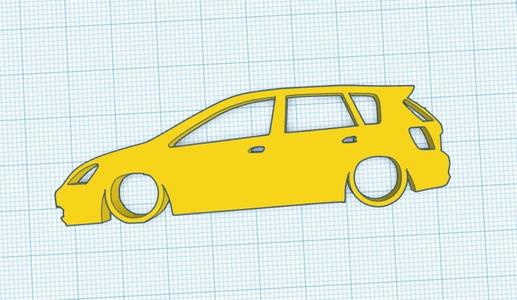 Civic EP 5-Door Hatch Silhouette Keyring