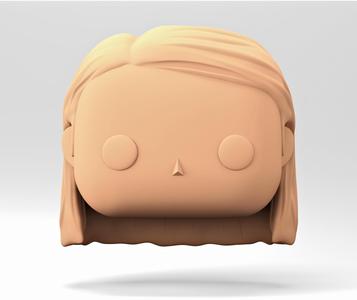 A female head in a POP style. Short straight hair. WH_1-3