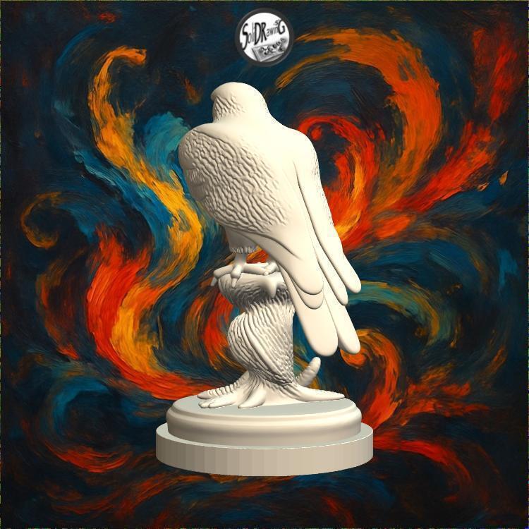 Majestic Falcon on Golden Perch – SoliDRawinGs SG399