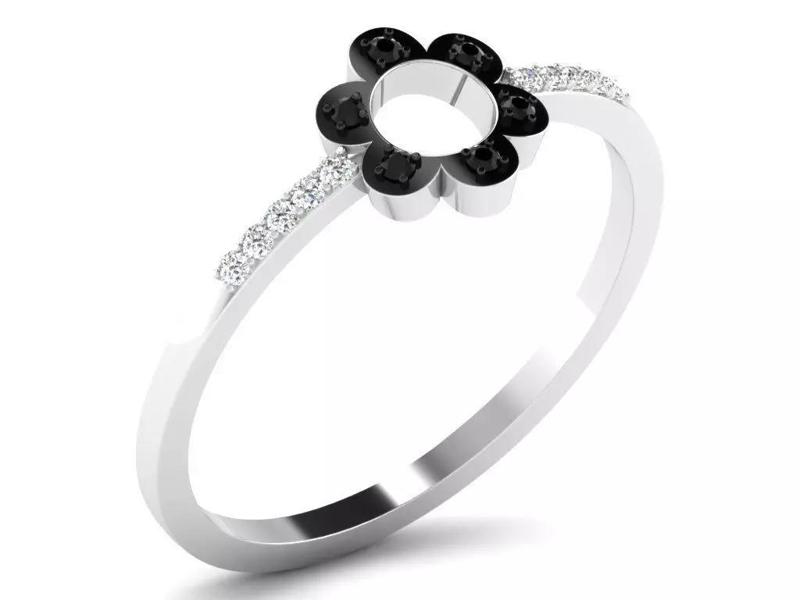 Light Weight White Gold Diamond Ring  -DR-6319