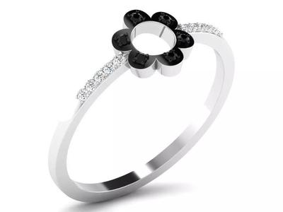 Light Weight White Gold Diamond Ring  -DR-6319