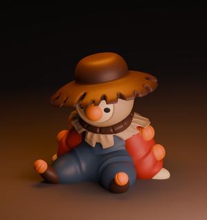 Scarecrow Clown Halloween Keychain