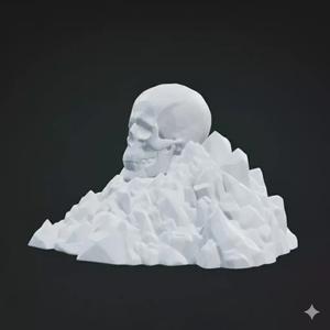 Skull on Mountain 3D Model Realistic Decorative Sculpture