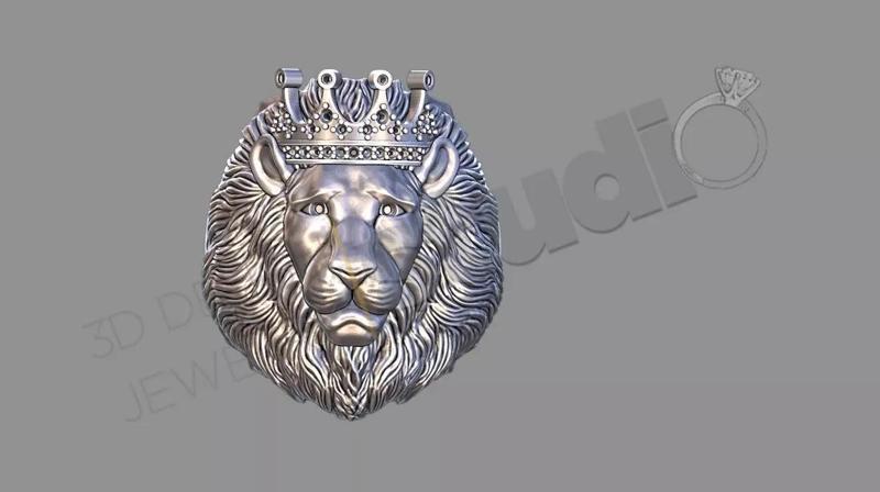 lion king ring 3d model
