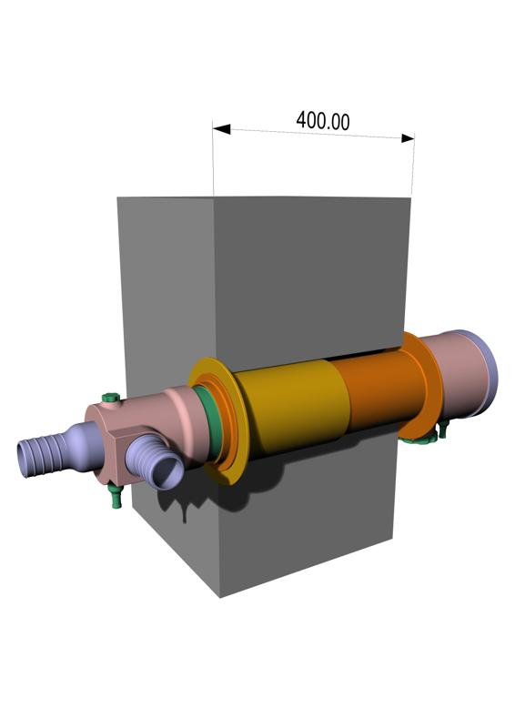 WALL PENETRATION - FOR HEAT EXCHANGER - INLET/OUTLET/DRAIN LINES