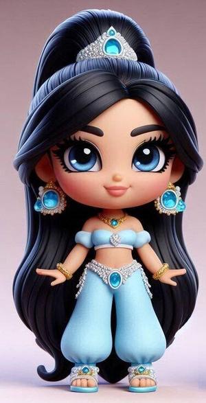 Princess Jasmine Baby Disney, Disney princesses. Figurine, girl, beautiful girl, female doll, doll head, face, human face, anime, hairstyle, decoration, bust, chain