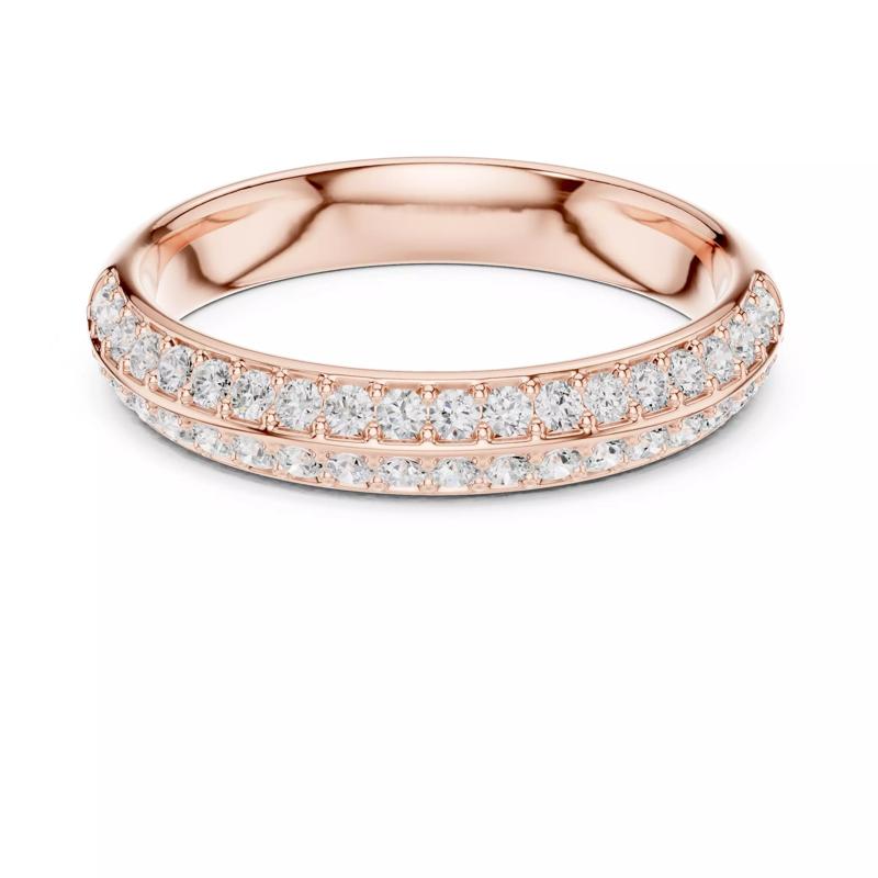 Knife Edge Round Cut Half Eternity Wedding Band 3DM STL Video