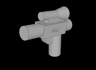 Lego Compatible (92738.dat) Minifig Gun Small Blaster with Telescopic Sight   