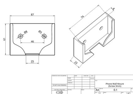 Phone Wall Mount with Screw Holes   