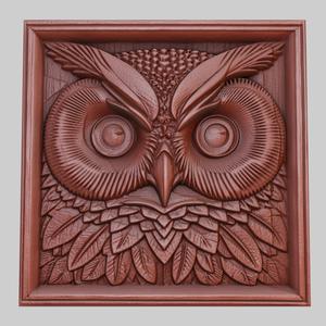 The owl watches with its eyes 3d printer model animal model obj stl