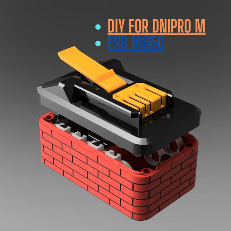 10x18650 bat DIY 18v batery for Dnipro-M, Standart Brick desighn