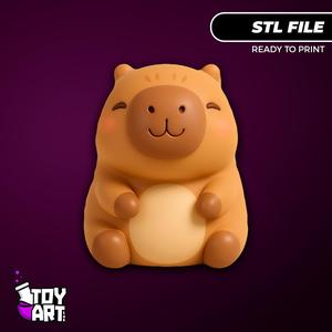 Happy Sitting Capybara - STL Print File