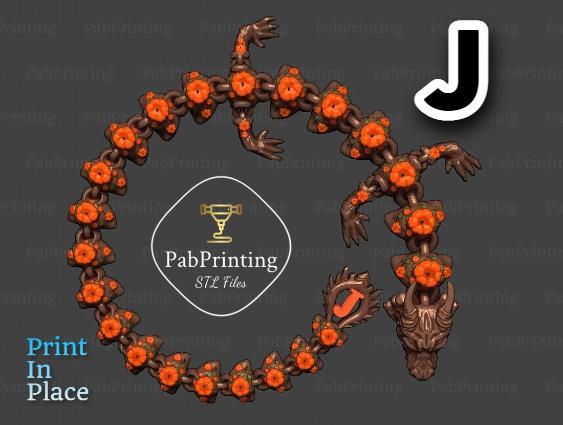 PERSONALISED PUMPKIN FLEXI DRAGON "J"