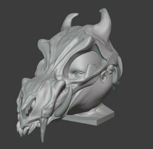 Creepy Dragon Mask with movable jaw